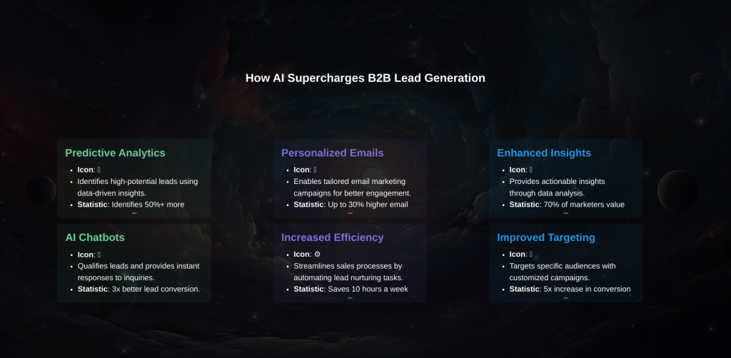 Infographic on AI for B2B lead generation by Techsho